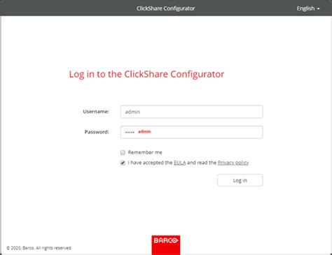 default clickshare password|clickshare configurator default password.